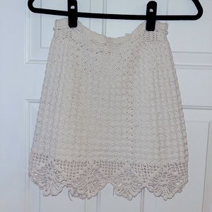 Hand-made crocheted mini skirt thrifted